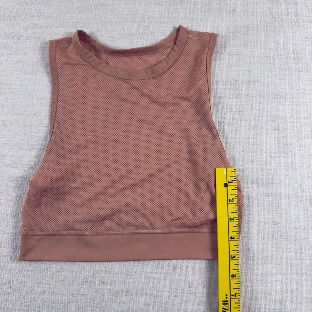 Nike Dri-FIT‎ Miler Crop Mesh Running Tank Top Mauve Orange Small